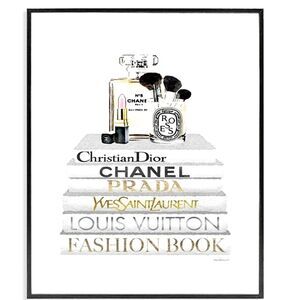 At Home Chanel Fashion Book Stack Framed Wall Decor